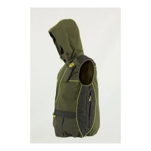 AIRLESS VEST WITH HOOD AND REFLECTIVE EDGES GREEN-LV950