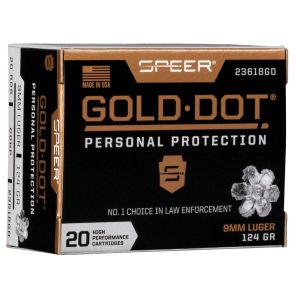 Speer Ammunition 9x19mm 8,0g / 124gr Personal Protection Gold Dot HP