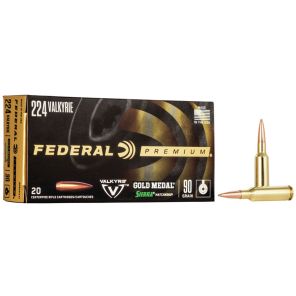 Federal Gold Medal Ammunition 224 Valkyrie. 5,83g / 90gr Sierra Match King BT HP