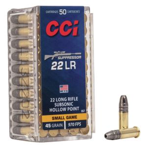 Streljivo CCI 22 LR Suppressor 2,90g / 45gr HP Subsonic